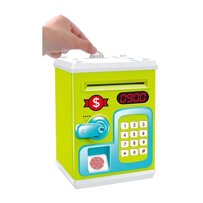 Fingerprint Lock Electric Piggy Bank with Light Music Sound Automatic Volume Money Box Multifunction Kids Plastic Toy Piggy Money Bank