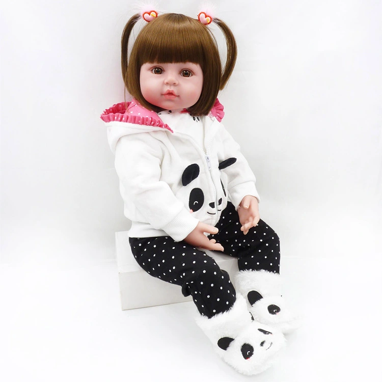 19&prime;&prime; 48cm Silicone Vinyl Reborn Baby Girl Realistic Alive Newborn Babies Doll White Skin Ethnic Bebe Toddler for Kids Xmas Gifts