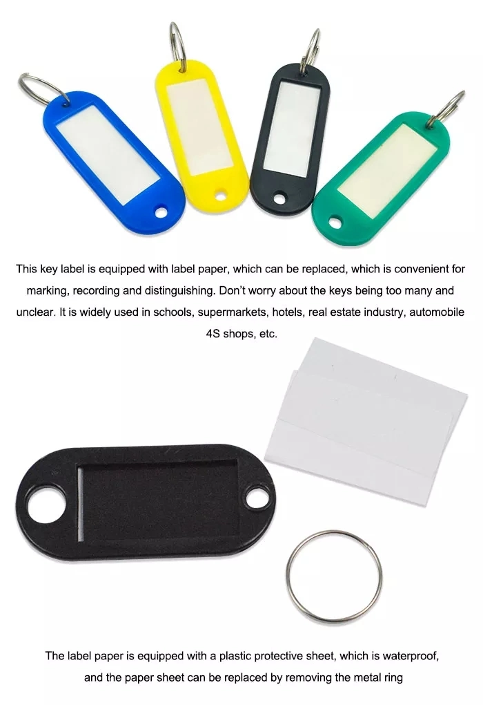 Color Anti - Loss Plastic Key Chain Pendant ID Card Plastic Key Tag Key Chain