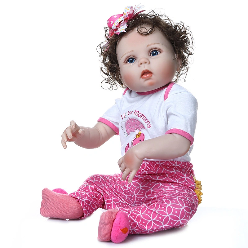 22 Inch Full Silicone Body Reborn Baby Bath Doll Toys 55 Cm Real Touch Princess Bebe Boneca Dolls Toy Kids DIY Playmate Gifts