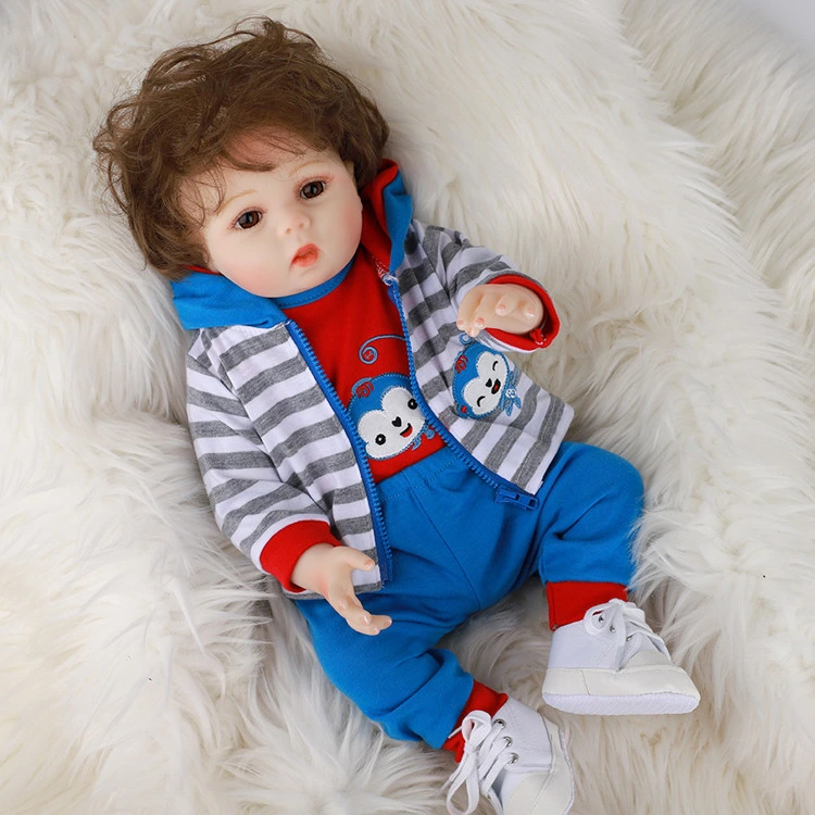 Cute Soft Silicone Reborn Baby Doll Lifelike Newborn Doll Handmade Realistic Bebe Reborn Dolls 48cm