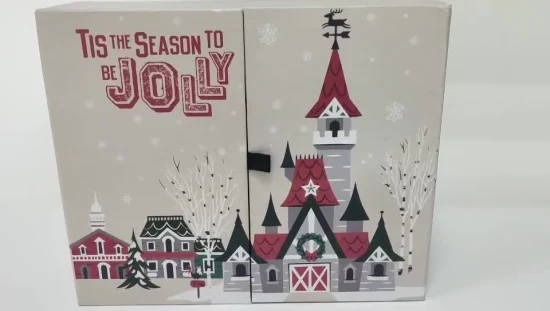 Custom Cardboard Gift Box Christmas Themed Calendar Box Used to Open The Blind Box